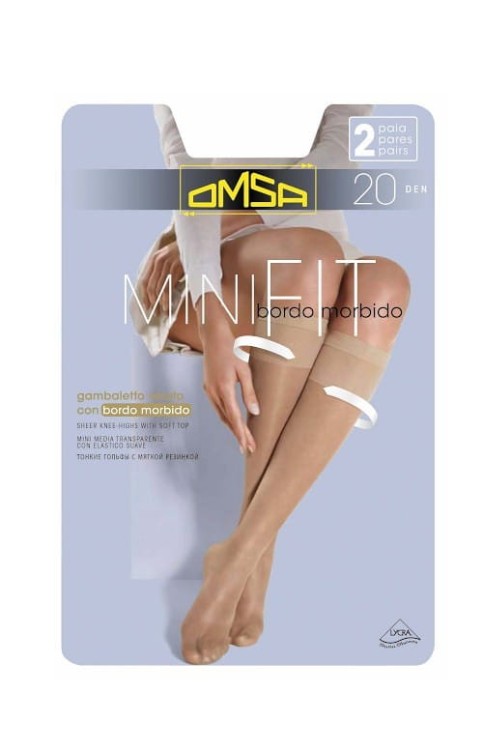 Podkolanówki damskie włoski producent bezuciskowe Omsa Minifit 20