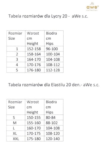 Skarpetki Awe elastil 20 den A'2