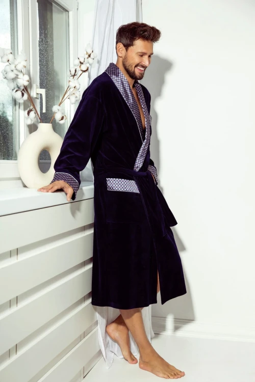 Szlafrok De Lafense 773 Bonjour długi M-2XL męski