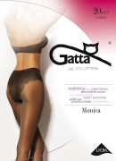 Rajstopy damskie Gatta Monica 20 DEN matowe, nieprzezroczyste z mikrofibry, z ozdobną żakardową częścią majteczkową.