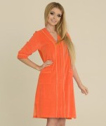 Szlafrok De Lafense 974 Zamek Welur M-3XL damski