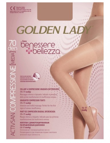 Rajstopy Golden Lady Benessere Bellezza Compressione Media 70 den 2-5