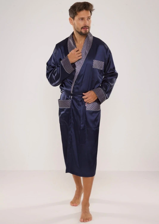 Szlafrok De Lafense 940 Satyna M-4XL męski