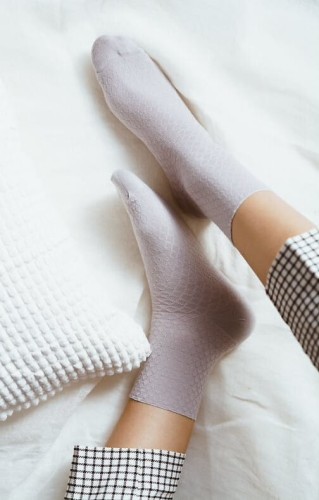 Skarpety Steven art.125 Bamboo damskie wzór kratka bezuciskowe 35-40