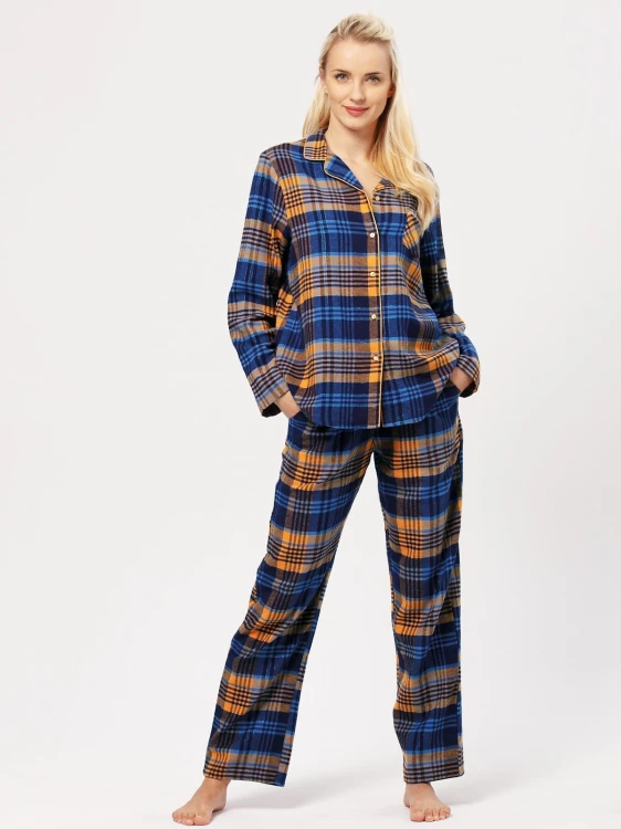 Piżama Key LNS 481 B24 Flanela dł/r S-XL rozpinana damska
