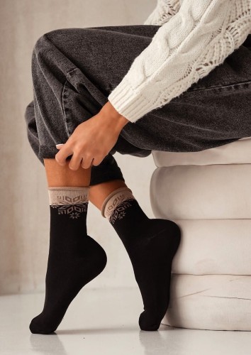 Skarpety Milena Unique Śnieżynka 0071-007 Półfrotte 35-41