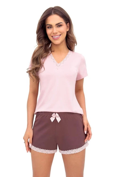 Piżama Donna Daphne kr/r S-2XL - Różowa