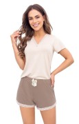 Piżama Donna Daphne kr/r S-2XL - Beżowa