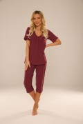 Piżama De Lafense 878 Dahlia kr/r M-2XL