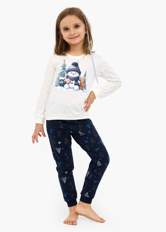 Piżama Cornette Kids Girl 377/189 Snowy Day dł/r Christmas 86-128