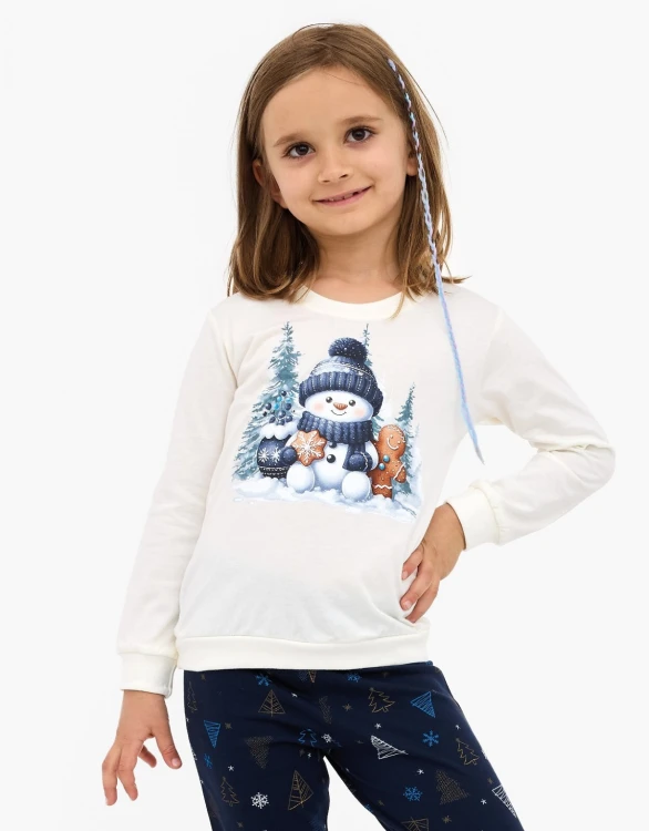 Piżama Cornette Kids Girl 377/189 Snowy Day dł/r Christmas 86-128