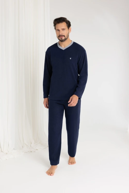 Piżama Regina 489 dł/r Frotte M-XL męska