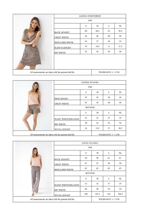 Piżama Sensis Alessa w/r S-XL