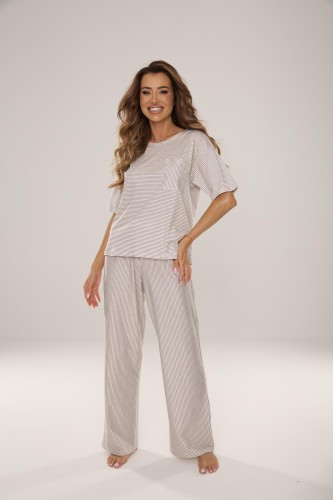 Piżama De Lafense 037 Camelia kr/r S-2XL