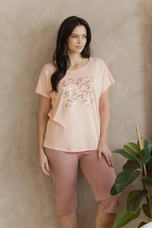 Piżama damska krótki rękaw Taro 3570 Valentina 2XL-3XL
