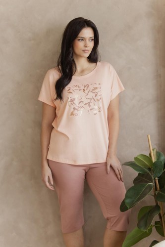 Piżama damska krótki rękaw Taro 3571 Valentina 4XL-6XL