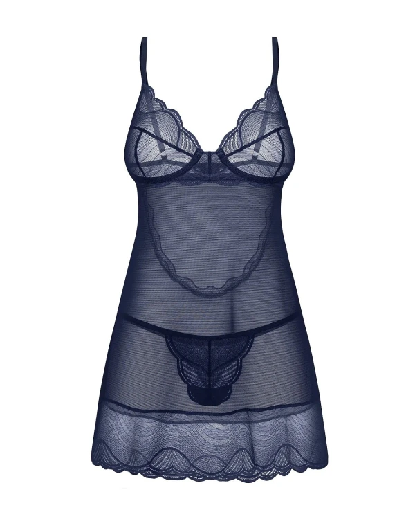 Koszulka Obsessive Nightly Blue Chemise XS-2XL