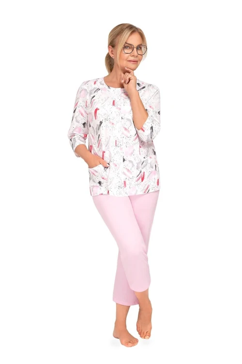Piżama Martel Maria II 201 3/4 3XL-4XL damska rozpinana