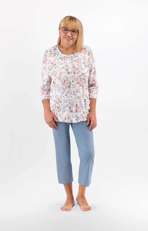 Piżama Martel Maria II 201 3/4 3XL-4XL damska rozpinana