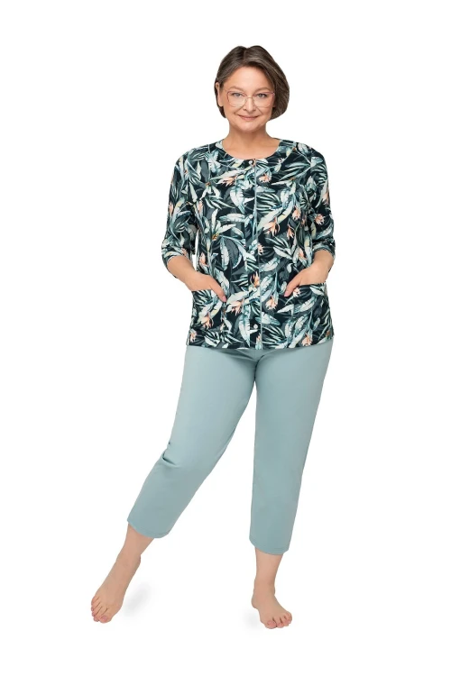 Piżama Martel Maria II 201 3/4 3XL-4XL damska rozpinana