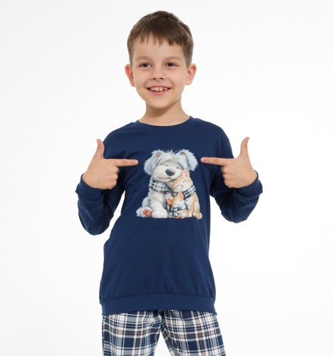 Piżama Cornette Young Boy 966/185 Home Friends dł/r 134-164