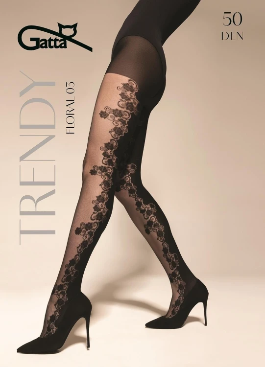 Rajstopy Gatta Trendy Floral wz.03 50 den 2-4