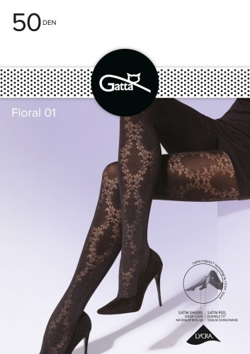Rajstopy Gatta Trendy Floral wz.01 50 den 2-4