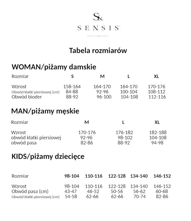 Piżama Sensis Lucas dł/r S-2XL rozpinana