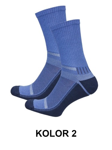 Skarpety Męskie Milena Multisport 0088-009 - (41-46) - Sportowe, Niebieskie