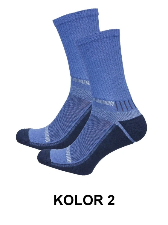 Skarpety Męskie Milena Multisport 0088-009 - (41-46) - Sportowe, Niebieskie