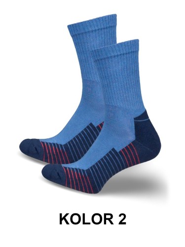 Skarpety Męskie Milena Multisport 0088-003 (41-46) - Sportowe, Niebieskie, Bezuciskowe