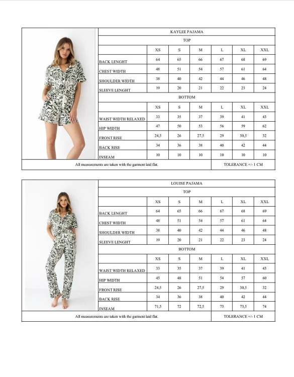 Piżama Sensis Kaylee kr/r XS-2XL rozpinana