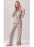 Piżama Luna 1312 dł/r S-2XL Beż