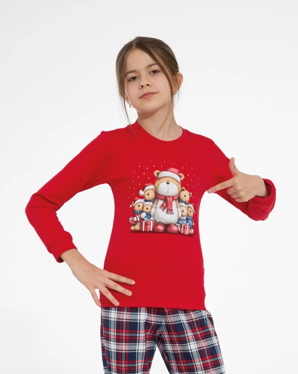 Piżama Cornette Young Girl 592/205 Family dł/r Christmas 134-164