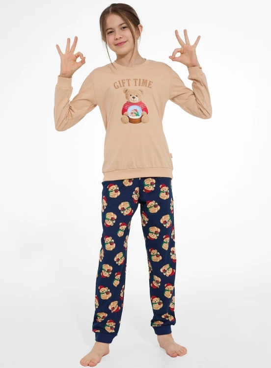 Piżama Cornette Young Girl 592/204 Gift Time dł/r Christmas 134-164