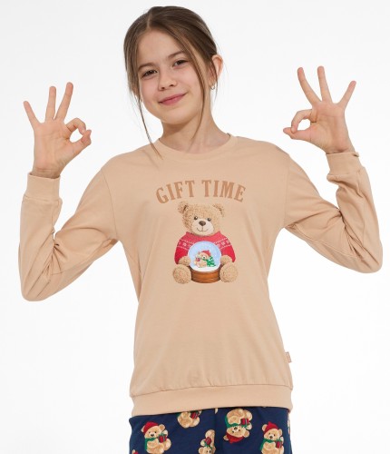 Piżama Cornette Young Girl 592/204 Gift Time dł/r Christmas 134-164