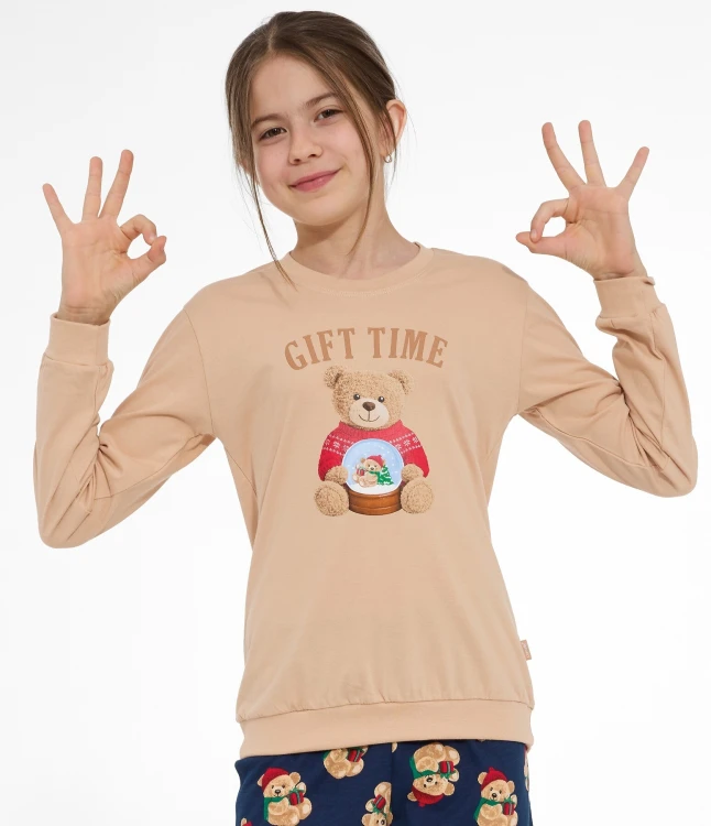 Piżama Cornette Young Girl 592/204 Gift Time dł/r Christmas 134-164