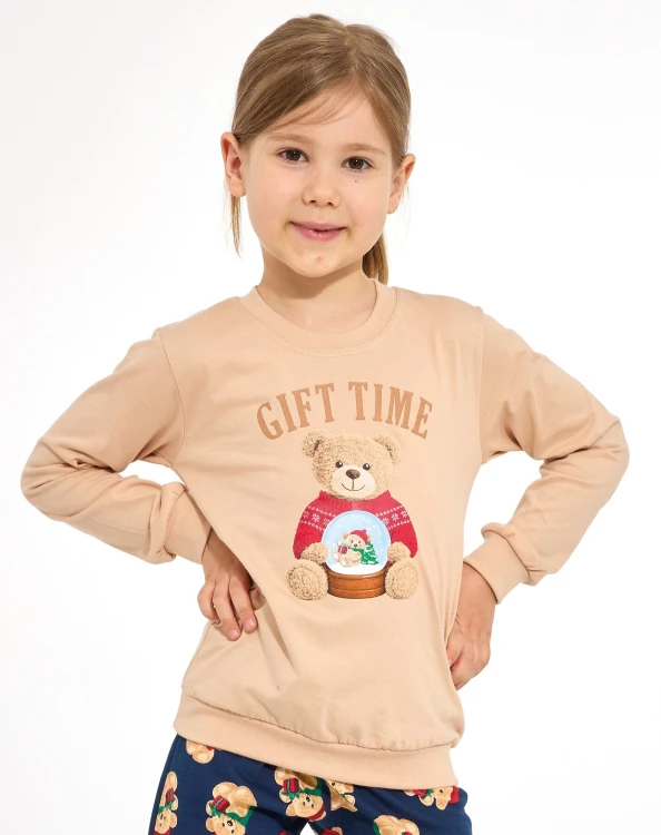 Piżama Cornette Kids Girl 594/204 Gift Time dł/r Chrristmas 86-128