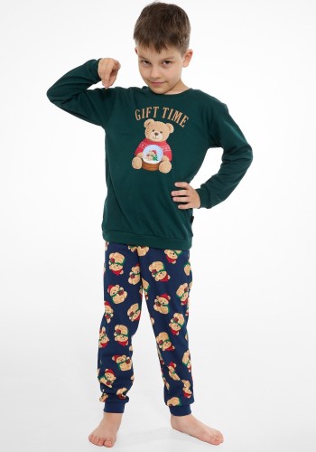 Piżama Cornette Kids Boy 593/184 Gift Time dł/r Christmas 86-128