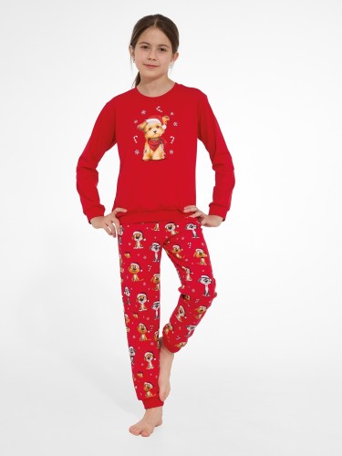 Piżama Cornette Young Girl 592/206 Dog 2 dł/r Christmas 134-164