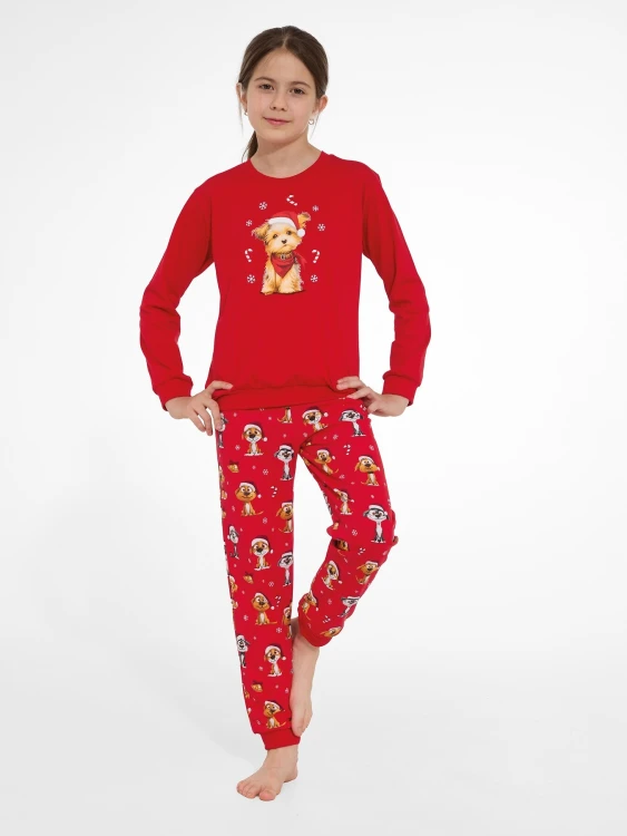Piżama Cornette Young Girl 592/206 Dog 2 dł/r Christmas 134-164